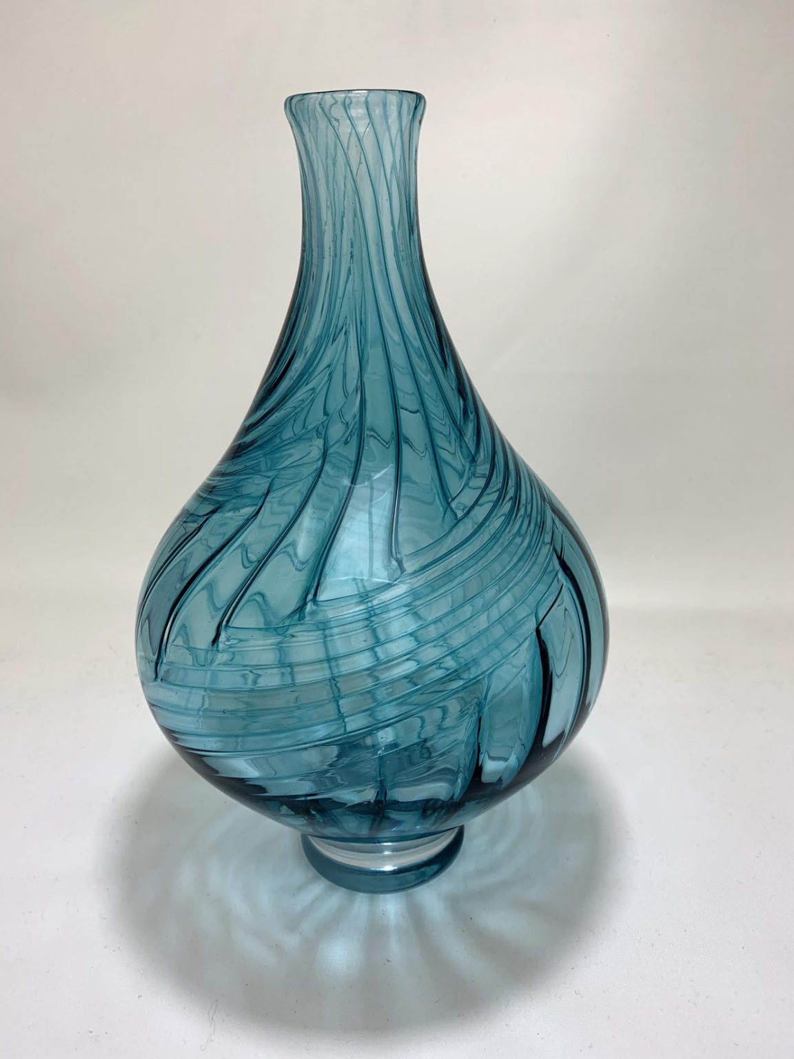 Teal Cane Vase 12″x7″ Hot Glass, Inc